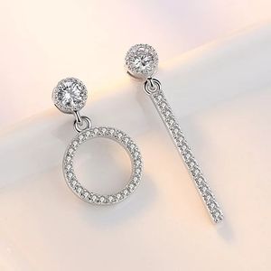 New Silver Assimetry Diamond Earrings